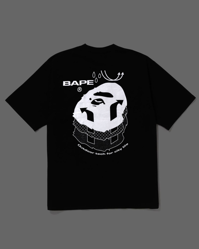 T Shirts Bape Reflective Print Noir Homme | QDR-08622864